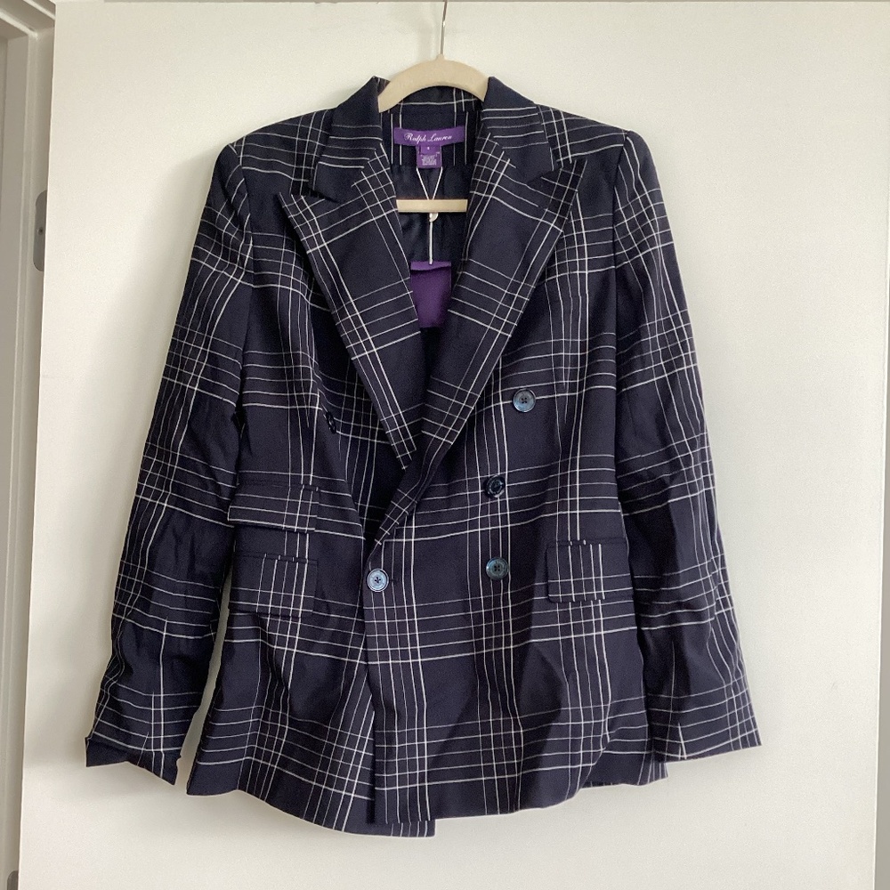 Navy Plaid Blazer